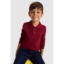 U.S. Polo Assn. Erkek Çocuk Bordo Uzun Kollu Polo Yaka Sweatshirt 50333363-VR223