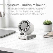 Airflow Pro Taşınabilir Mini Vantilatör - Buz Etkisi - Katlanabilir Tasarım ve Boyun Askılı - En Yüksek Hızda Bile 200 Dakika Kullanım Süresi