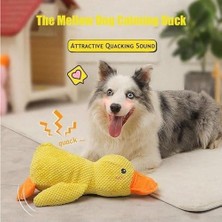 Köpek Oyuncağı Sesli Peluş Ördek 45 cm – Dayanıklı Isırma ve Çekiştirme Oyuncağı, Diş Temizleyici Dokulu Yumuşak Köpek Oyuncağı, Büyük Irk Köpekler Iç