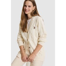 U.S. Polo Assn. Kadın Beyaz Triko Hırka 50330136-VR265