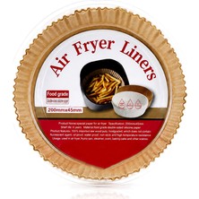 Air Fryer Için Yuvarlak Kağıt Pişirme Kalıbı (20 cm Taban, 4.5 cm Kenar) 50'li