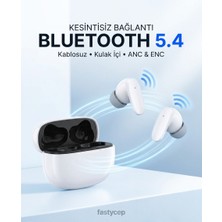 SNK-9005 Beyaz Anc & Enc Kablosuz Bluetooth Kulaklık 5.4 Kulak Içi Kulaklık
