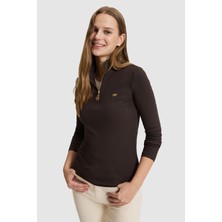 U.S. Polo Assn. Kadın Koyu Kahverengi Tişört 50333780-VR084