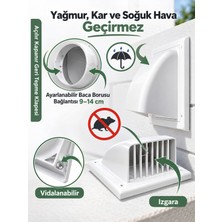 Sarıncı Beyaz Dış Cephe Havalandırma Menfezi Yağmur Korumalı Kapaklı Baca Çıkış Izgarası