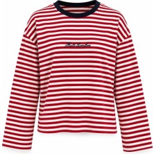 Purple By Banu Kırmızı Çizgili Sweatshirt