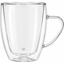 Jumbo Glory Double Wall Espresso Fincanı 80 ml Çift Cidarlı Kulplu Cam Fincan 1 Adet