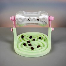 Kpln Store 3D Baskı Labirentli Köpek ve Kedi Zeka Oyuncağı Dönen Ödül Silindirli Yavaş Yeme Aktivite - Yeşil Şeffaf