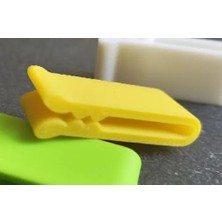 Kpln Store 3D Baskı Çok Amaçlı Poşet Ağzı Kapatma Klipsi 20'li Set Gıda Poşeti ve Kablo Sıkıştırıcı Klips - Sarı