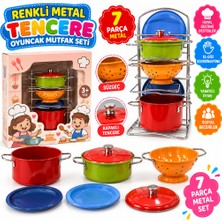 Kpln Store 683G Renkli Metal Tencere Oyuncak Mutfak Seti