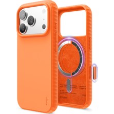 Elago iPhone 18 Pro / 17 Pro 6.3 Manyetik Ridge Tasarımlı Silikon Kılıf - Magsafe Uyumlu Premium Yumuşak Dokulu Koruma Turuncu