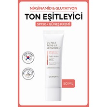 Dr. Pepti Uv Plus Tone-Up Sunscreen SPF50+ Pa++++ - Niasinamid Glutatyon Traneksamik Asit Içeren Aydınlatıcı ve Ton Eşitleyici Hibrit Güneş Kremi 50 ml