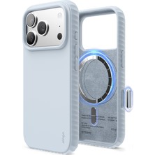 Elago iPhone 18 Pro / 17 Pro 6.3 Manyetik Ridge Tasarımlı Silikon Kılıf - Magsafe Uyumlu Premium Yumuşak Dokulu Koruma Gök Mavisi