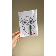 Disney Stitch Boyama Kağıdı ve Boyadı 5 Adet