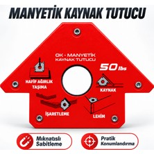 Badem10 Ok Manyetik Kaynak Tutucu Gönye 50 Ibs Mıknatıslı Kaynak Gönyesi Parça Sabitleme Hizalama Aparatı