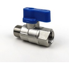 Fırıncı Depom 1/4" Mini Küresel Vana - PN16 Nikel Kaplı Pirinç Su ve Hava Kontrol Vanası (Dış Diş - Iç Diş)