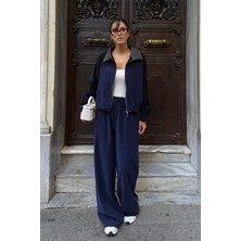 Bejna Kadın Kontrast Yaka Astarlı Mix Takım