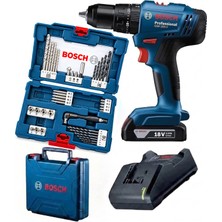 Bosch Professional Gsb 183-LI Akülü Darbeli Delme/vidalama Makinesi Seti (18V 2.0 Ah - Tek Akülü + 41 Parça Aksesuar Setli)