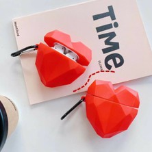 Bipower Airpods 1-2. Nesil Uyumlu Kılıf Origami Kalp Kırmızı