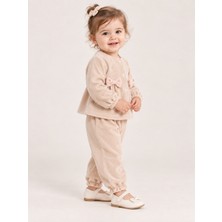 Kidaxi Kadife Fiyonklu Kız Bebek Takım