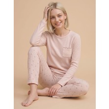 Wordex Mırano 3115 Waffle Soft Kumaş Düz Renk Kışlık Ev Kadın Pijama Takımı