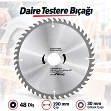 Badem10 Daire Testere Bıçağı 48 Diş 190X2.2 / 1,4X30 mm Atölyelerde Hassas Kesim Uygun Daire Testere Diski