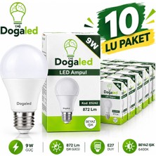 9W LED Ampul Beyaz - 10 Adet - Enerji Tasarruflu