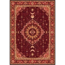 Rugs Modern Halı Dora Vintage Oryantal Madalyon Desenli Ince Dokuma Taban Salon Halısı OZL426