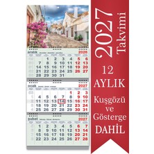 Sticker Art 2027 Büyük Boy Gemici Takvimi Denizci Duvar Takvimi Yeşil Renk 33x77,5 cm