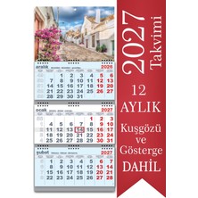 Sticker Art 2027 Büyük Boy Gemici Takvimi Denizci Duvar Takvimi Mavi Renk 33x77,5 cm