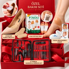 Özel Kutusunda Premium 5'li Ayak Bakım Seti | Topuk Rendesi, Nemlendirici Çorap, Detoks Pedi, 17 Parça Manikür Pedikür Seti