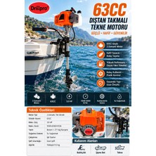 Drillpro 63CC 3 Hp 2 Zamanlı Dıştan Takmalı Benzinli Tekne Motoru
