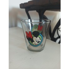Orijinal Disney Mickey Mouse Lisanslı Mini Cam Bardak - 9 cm Nostaljik Shot Bardağı
