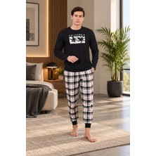 Gd Goldoremi Erkek Premium Pamuklu Rahat Kalıp Ekose Uzun Kollu Pijama Takım