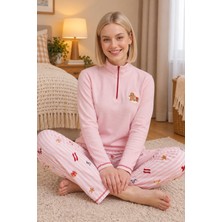 Wordex Mırano 3106 Waffle Soft Kumaş Fermuar Detaylı Spor Eşofman Kadın Pijama Takım
