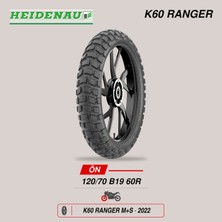 Heidenau K60 Ranger M+S 120/70 B19 60R Ön Motosiklet Lastiği (2022)