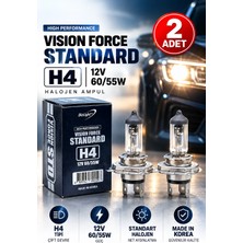 Duolight H4 Halojen Far Ampulü 12V 60/55W Çift Devre Kısa Uzun Far Standart Sarı Işık Kore Üretimi 2 Adet