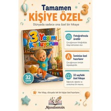 Masalsensin 3 Yaş Doğum Günü Kişiye Özel Çocuk Kitabı - Isme Özel Masal - Çocuğa Yaş Günü Hediyesi