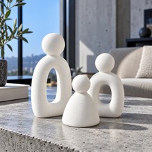 3’lü Set Soyut Aile Figürü – Modern Dekoratif Heykel