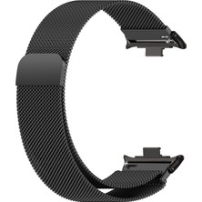 Caseonn Honor Watch X5I Kordon Metal Adaptörlü Manyetik Metal Hasır Kayış Siyah
