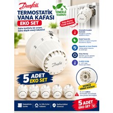 5 Adet--Danfoss Rae Termostatik Vana Kafası - Radyatör Petek Isı Ayarlayıcı Termostat Sensör Seti (Geçmeli / Click Model)
