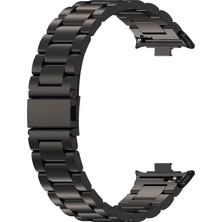 Caseonn Honor Watch X5I Kordon Metal Adaptörlü Paslanmaz Çelik Metal Kayış Siyah