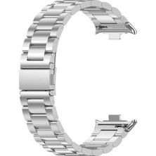 Caseonn Honor Watch X5I Kordon Metal Adaptörlü Paslanmaz Çelik Metal Kayış Gümüş