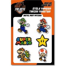 Fantastic Ütüle Yapışsın Dijital Baskı Yama Seti (Mario, Luigi, Bowser, Toad) – Çocuk & Yetişkin Kıyafet, Çanta ve Şapka Kendin Yap (Dıy) Arması