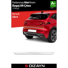 Drs Tuning S-Dizayn Renault Clio 6 Krom Bagaj Alt Çıtası (Mat Krom) 2025 Üzeri A+ Kalite