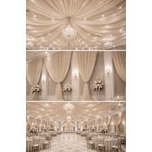 İlmek Süsleme Kumaşı Kum Beji 320CM - Restoran, Otel, Düğün Salonu ve Organizasyonlar için