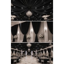 İlmek Süsleme Kumaşı Siyah 320CM - Restoran, Otel, Düğün Salonu ve Organizasyonlar için