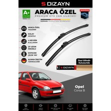 Drs Tuning S-Dizayn Opel Corsa B Ön Cam Silecek Seti 1993-2000 Premium Araca Özel 45-45 cm A+ Kalite
