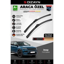 Drs Tuning S-Dizayn Jeep Compass Ön Cam Silecek Seti 2022 Üzeri Premium Araca Özel 60-45 cm A+ Kalite