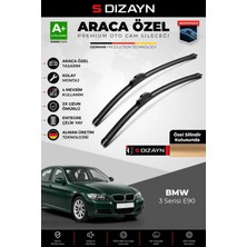 Drs Tuning S-Dizayn Bmw 3 Serisi E90 Ön Cam Silecek Seti 2005-2009 Premium Araca Özel 60-48 cm A+ Kalite