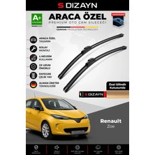 Drs Tuning S-Dizayn Renault Zoe Ön Cam Silecek Seti 2013 Üzeri Premium Araca Özel 60-35 cm A+ Kalite